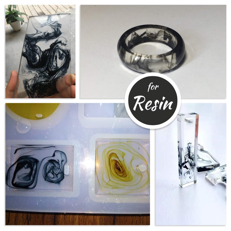 DecorRom Black Epoxy UV Resin Pigment - 4oz Concentrated UV Resin Dye for Epoxy Art, Jewelry Making - DIY Colorant, 120ml - Image 2